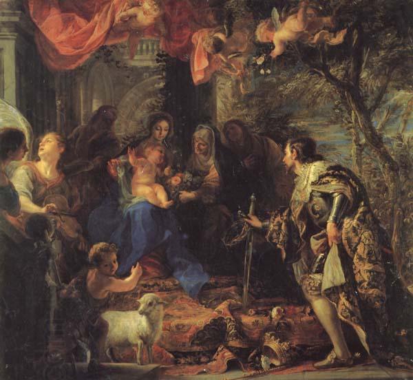COELLO, Claudio The Adoration of the Holy Family by St.Louis.King of France,and Othe Saints China oil painting art